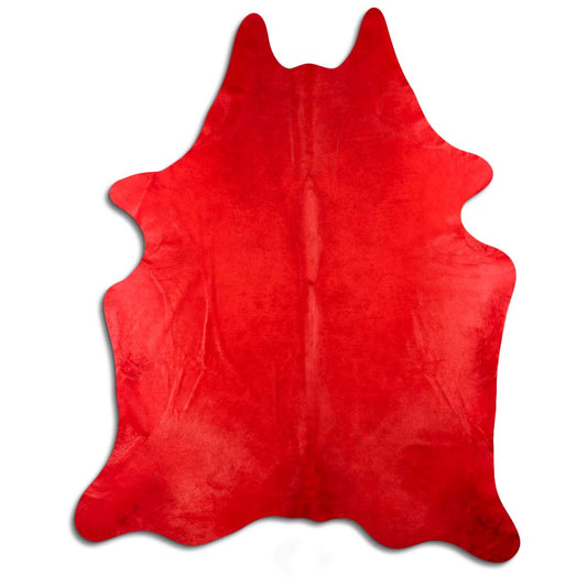 Cowhide Rug Dyed Red Large